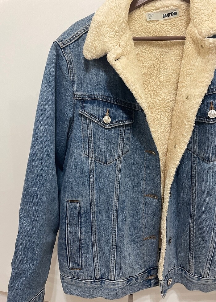 Kürklü kot ceket - Görsel 3