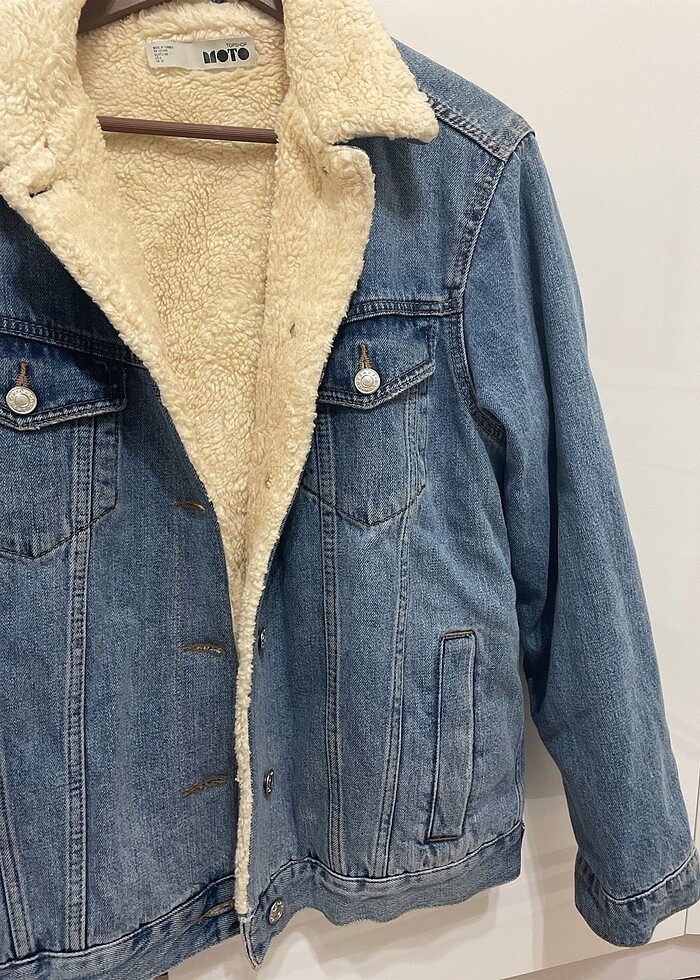 Kürklü kot ceket - Görsel 4