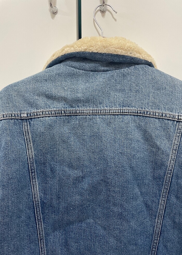 Kürklü kot ceket - Görsel 5