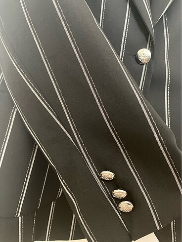 Çizgili siyah ceket - Görsel 5