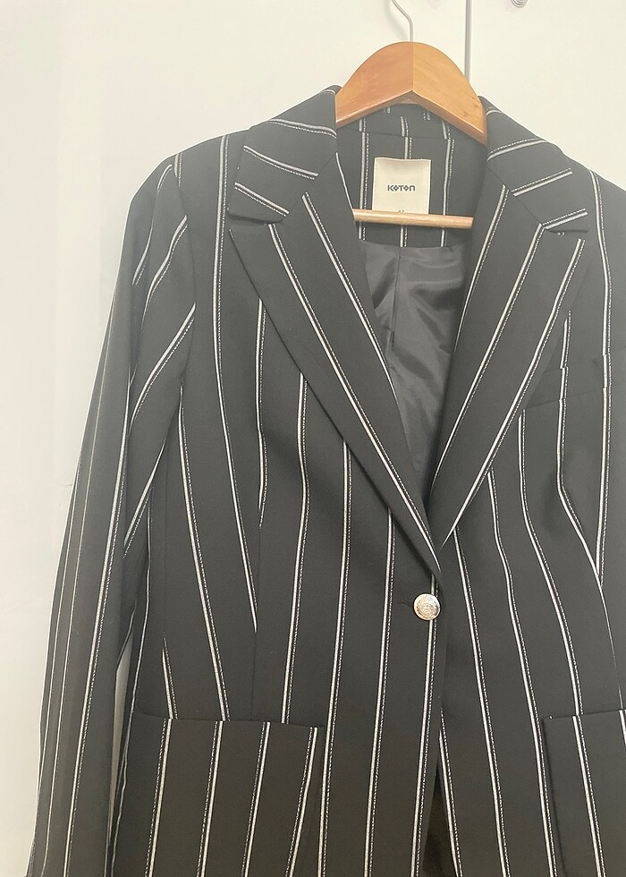 Çizgili siyah ceket - Görsel 2