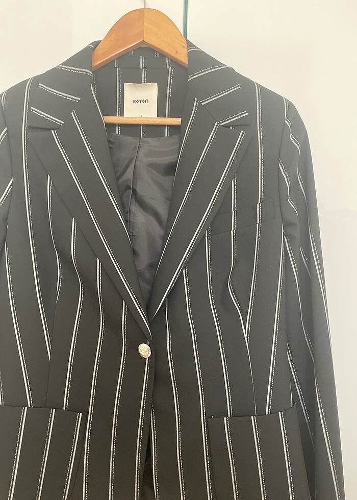 Çizgili siyah ceket - Görsel 3