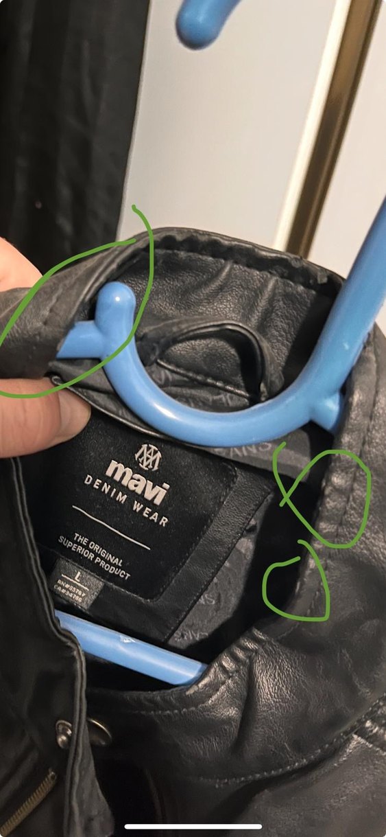 Siyah Deri Erkek Biker Ceket - Görsel 3