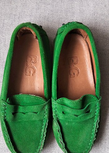 BG STORE Yeşil Süet  Çocuk Loafer - Görsel 4