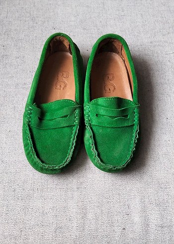 BG STORE Yeşil Süet  Çocuk Loafer - Görsel 2