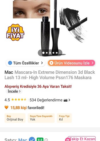 Parlak Siyah MAC Maskara - Görsel 2