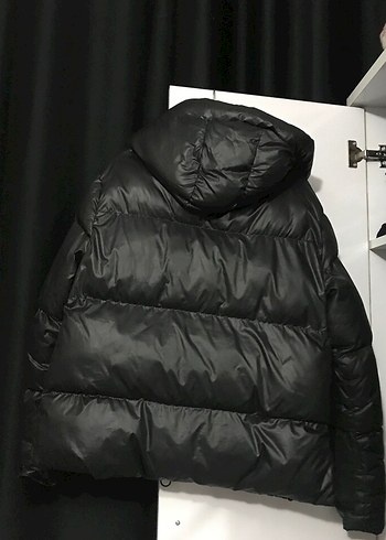 Siyah Deri Kadın Kışlık Mont - Görsel 2