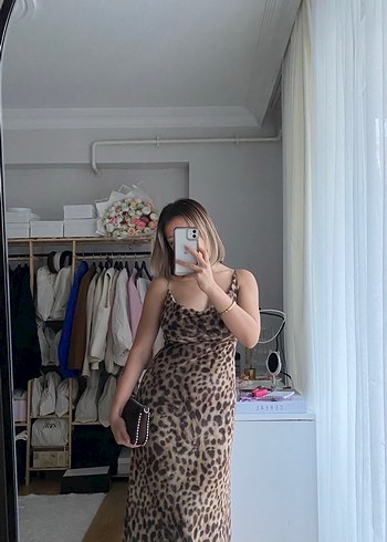 Leopar Desenli Zara Elbise - Görsel 2