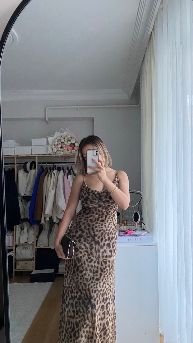 Leopar Desenli Zara Elbise - Görsel 2