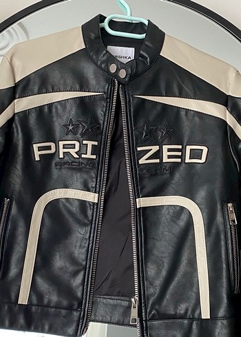 Kadın Siyah Deri Biker Ceket - Görsel 2