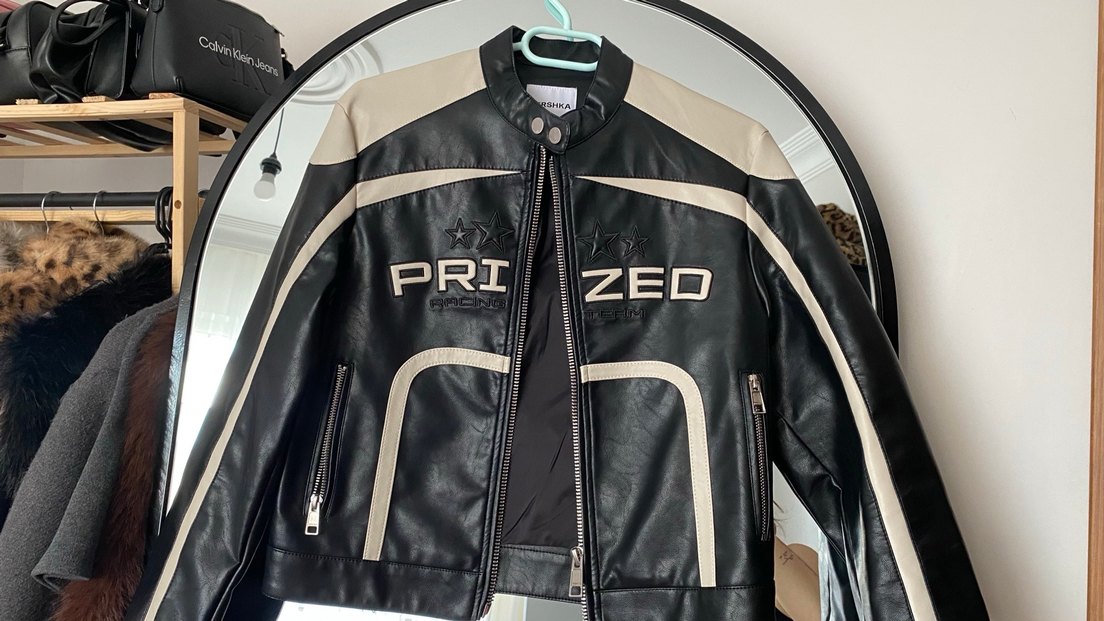 Kadın Siyah Deri Biker Ceket - Görsel 2