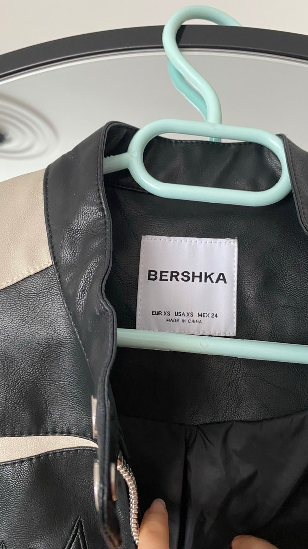 Kadın Siyah Deri Biker Ceket - Görsel 3