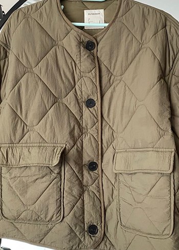 Düğmeli Bej Kadın Ceket - Görsel 2