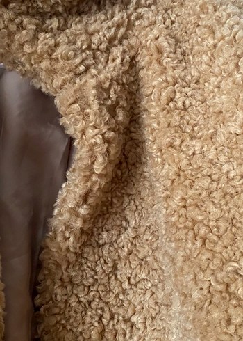 Kahverengi Peluş Kadın Midi Ceket - Görsel 2