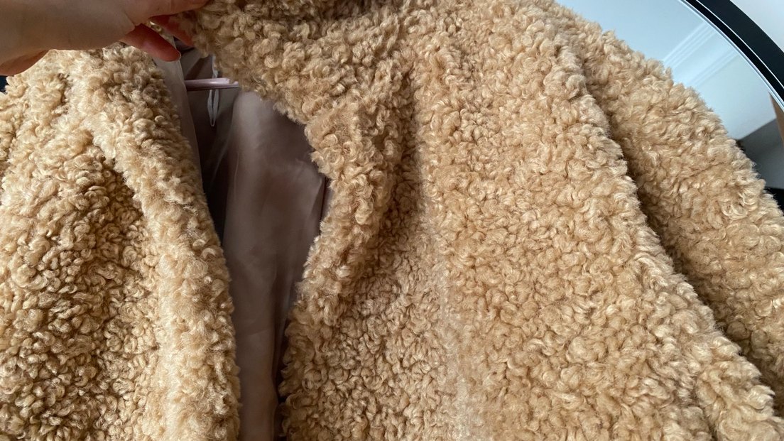 Kahverengi Peluş Kadın Midi Ceket - Görsel 2