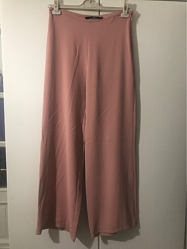 2K Pudra Pembe Krep Dökümlü Pantolon