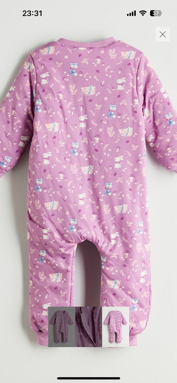 LCW ECO Fermuarlı Mor Kız Bebek Uyku Tulumu - Görsel 3