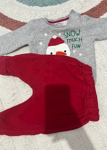 LCW YILBAŞI Gri Kar Temalı Bebek Takımı - Görsel 4