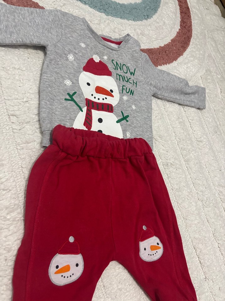 LCW YILBAŞI Gri Kar Temalı Bebek Takımı - Görsel 2