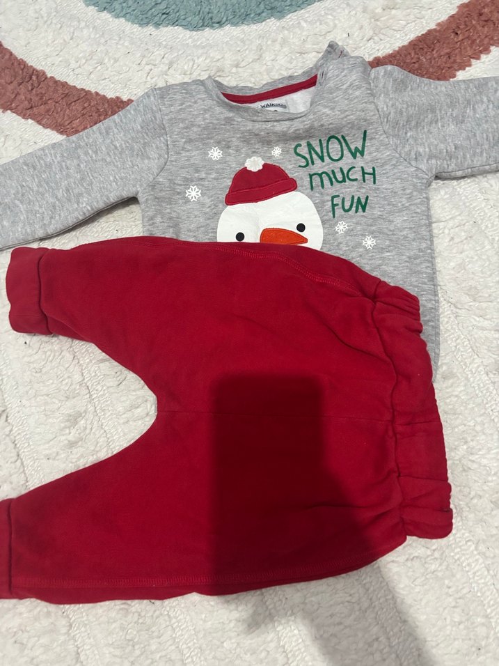 LCW YILBAŞI Gri Kar Temalı Bebek Takımı - Görsel 4