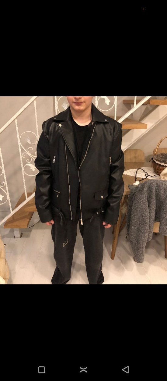 Erkek Siyah Deri Ceket - Görsel 3