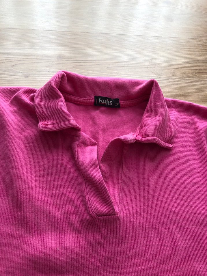 Pembe crop bluz - Görsel 3