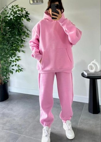 m Beden pembe Renk Pembe Rahat Kesim Kadın Eşofman Takımı
