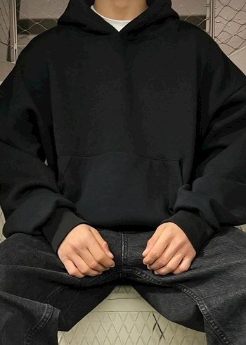Siyah Oversize Kadın Sweatshirt
