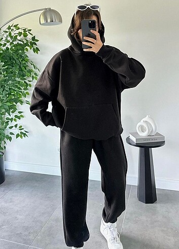 l Beden 3iplik sardonlu oversize takım