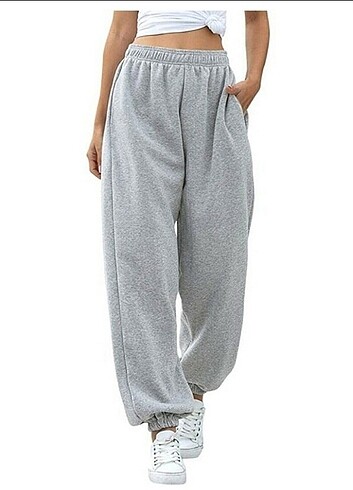 3 iplik sardonlu oversize alt eşofman