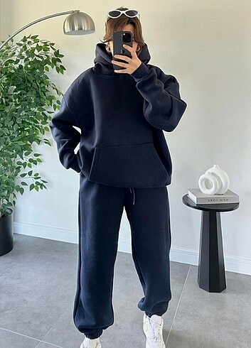 l Beden 3 iplik sardonlu oversize takım 