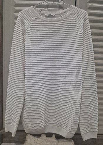 Gri Erkek Bisiklet Yaka Triko Sweatshirt - Görsel 2