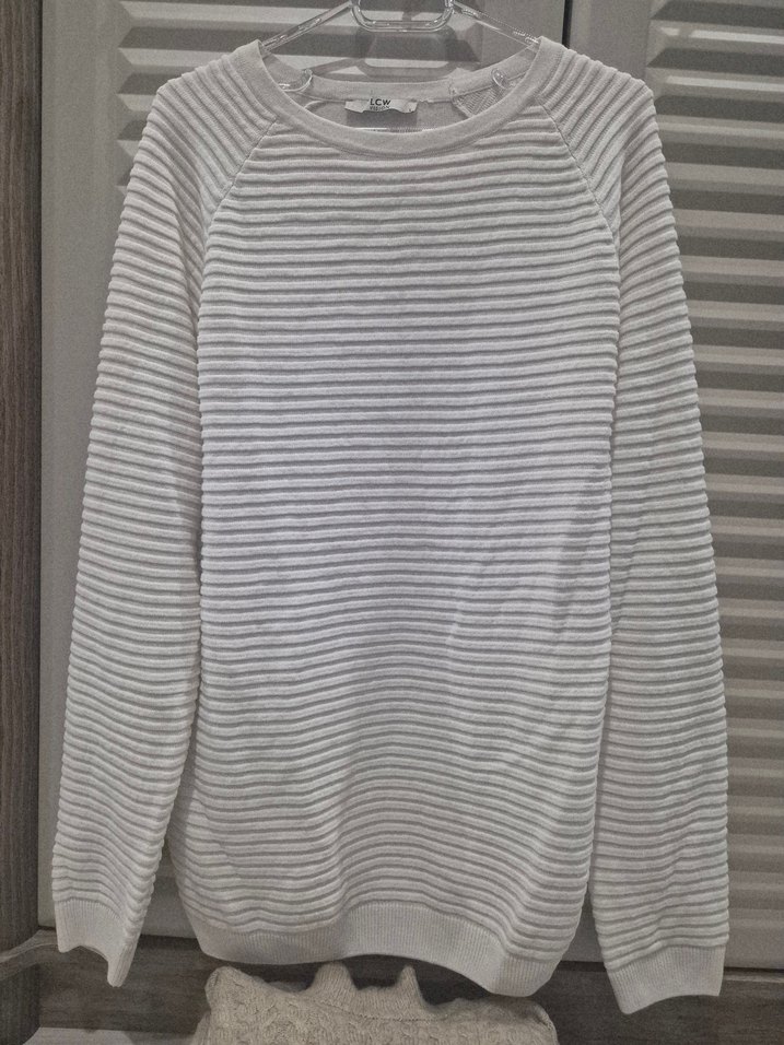 Gri Erkek Bisiklet Yaka Triko Sweatshirt - Görsel 2