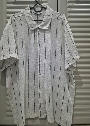 Gri Kısa Kollu Pamuklu Erkek Gömlek - Görsel 2