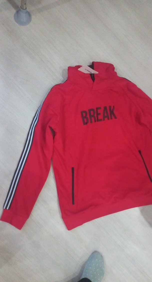 Kırmızı Fermuarlı Kadın Sweatshirt - Görsel 2