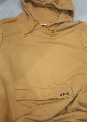 Sarı Kapüşonlu Kadın Sweatshirt - Görsel 5