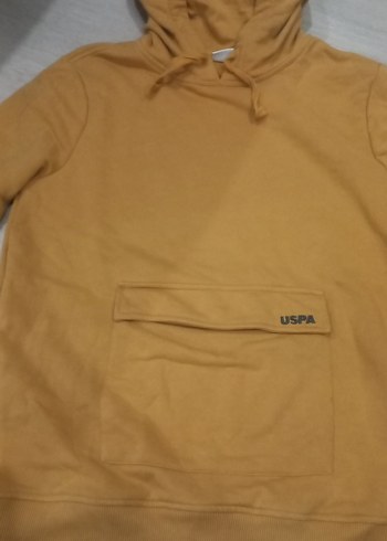 Sarı Kapüşonlu Kadın Sweatshirt - Görsel 4