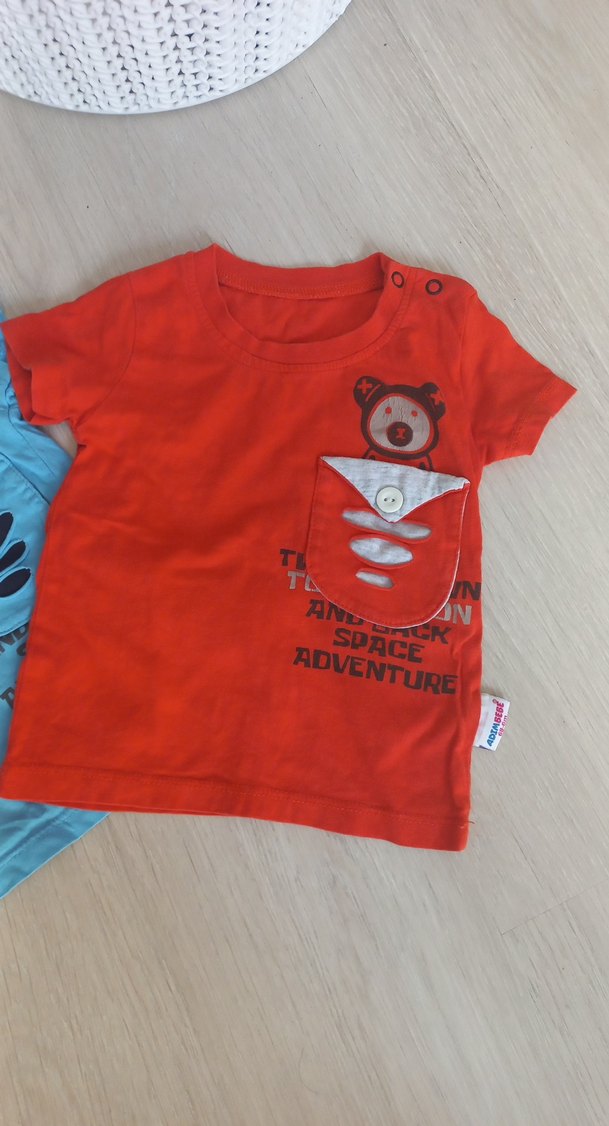 Erkek Çocuk Renkli Baskılı Kısa Kollu Tişört - Görsel 2