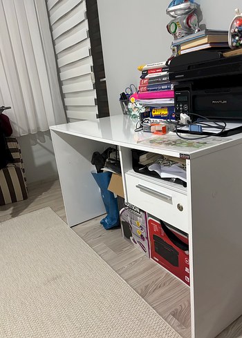 Adore Mobilya Beyaz Çekmeceli Çalışma Masası - Görsel 2