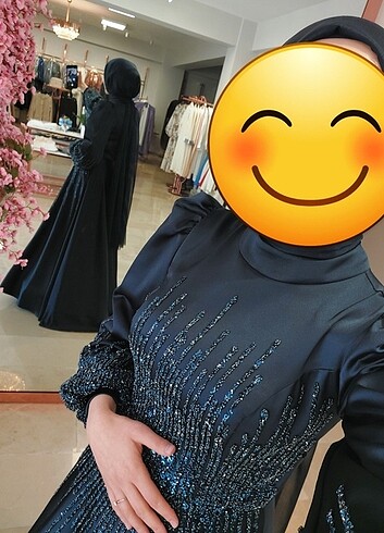36 Beden lacivert Renk HENNİN Marka Abiye Elbise
