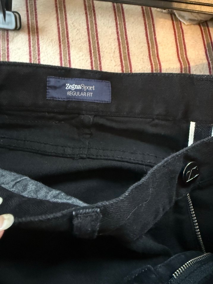 Zegna sport Siyah Erkek Kemerli Regular Fit Jean - Görsel 2