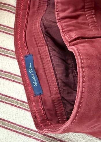 Hemington Bordo Düğmeli Kadın Kumaş Pantolon - Görsel 4