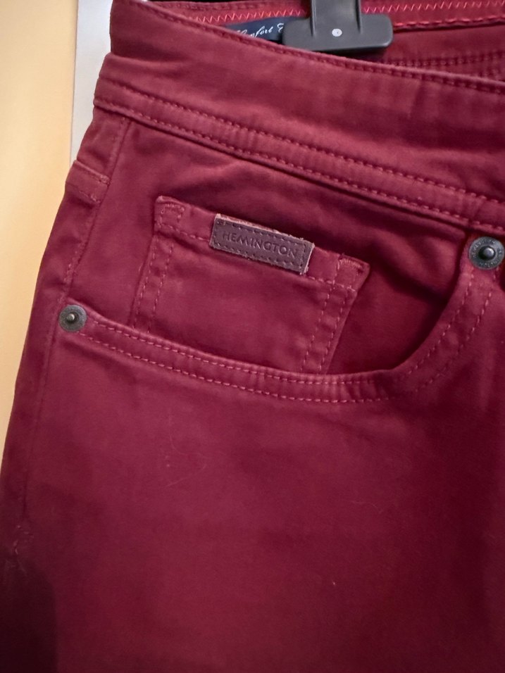 Hemington Bordo Düğmeli Kadın Kumaş Pantolon - Görsel 2