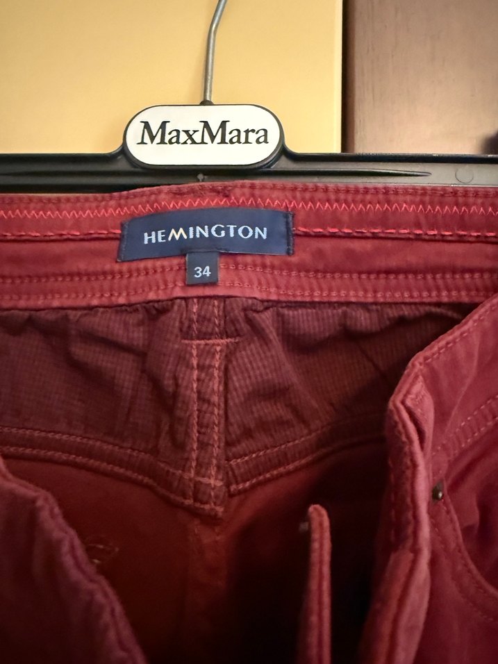 Hemington Bordo Düğmeli Kadın Kumaş Pantolon - Görsel 3