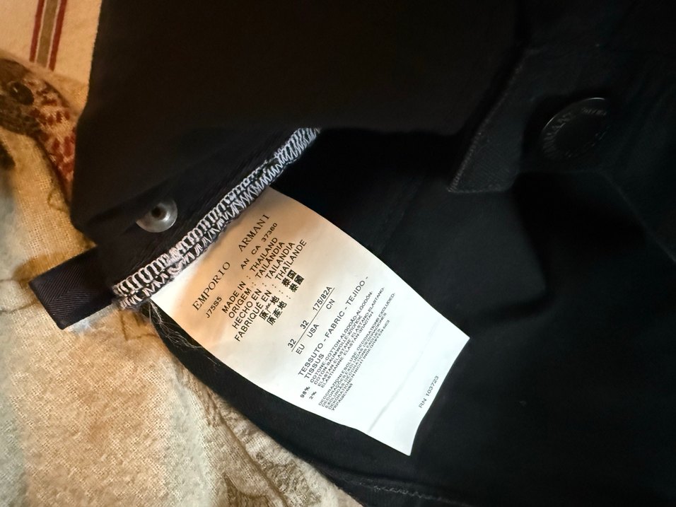 Emporio armani Siyah Regular Fit Erkek Kot Pantolon - Görsel 5