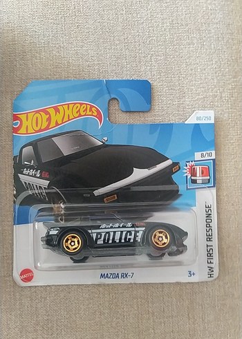 Siyah Hot Wheels Mazda RX-7 Polis Araba