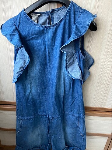 Sırt detaylı kot tulum - Görsel 3