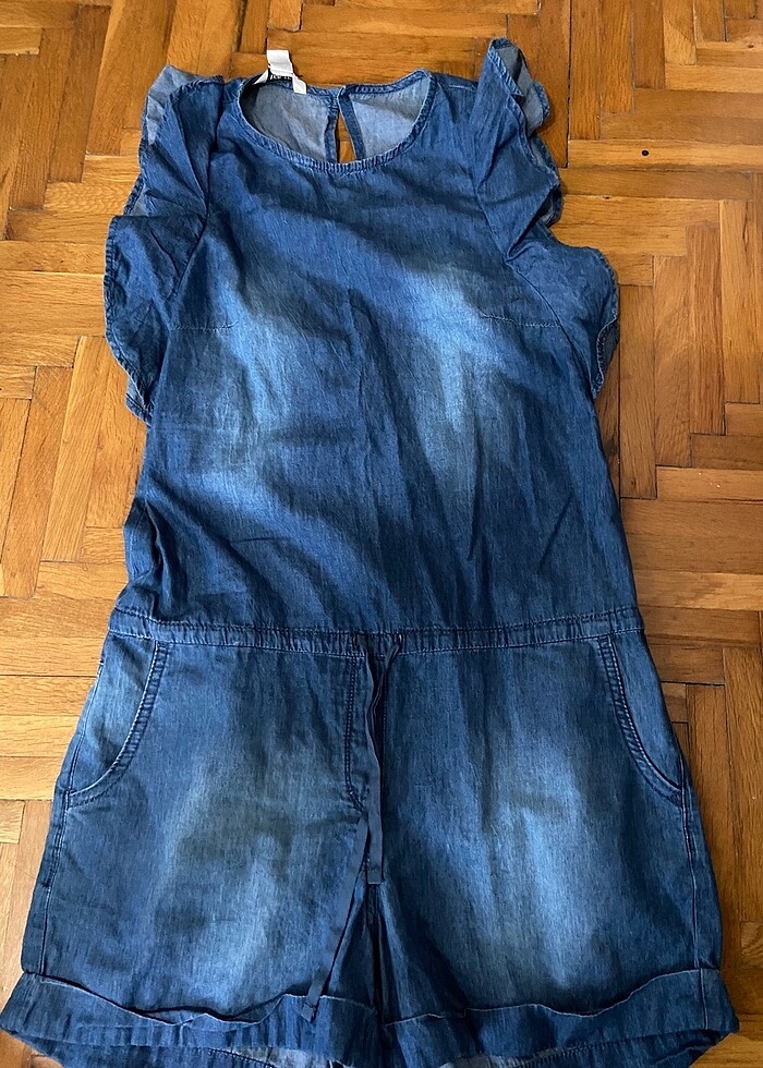 Sırt detaylı kot tulum - Görsel 2