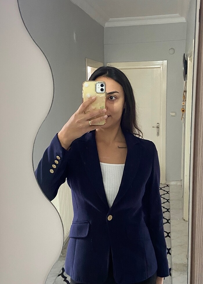 Lacivert blazer çeker - Görsel 3