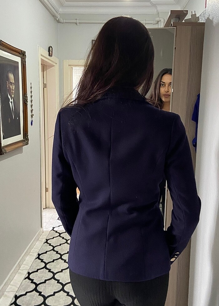 Lacivert blazer çeker - Görsel 4
